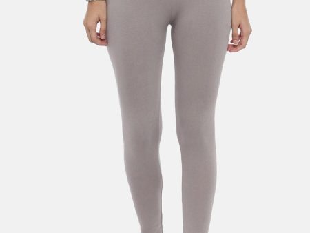 Souchii Women Grey Solid Slim-Fit Ankle-Length Leggings Cheap