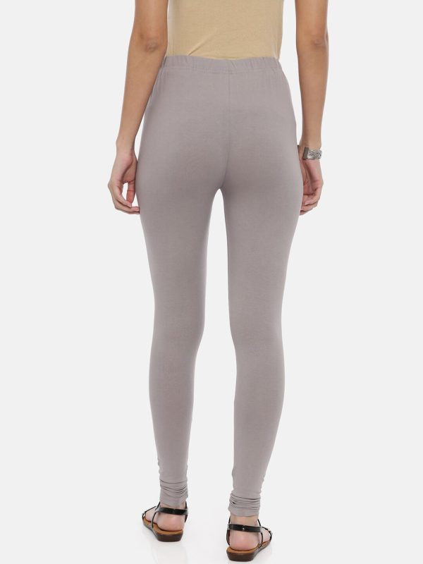 Souchii Women Grey Solid Slim-Fit Churidar-Length Leggings Online now