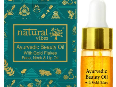 Natural Vibes Ayurvedic Gold Beauty Oil with Gold Flakes Fashion