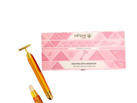 Natural Vibes 24k Gold Vibrating Face Roller & Sculptor with Free Gold Beauty Elixir Oil Discount