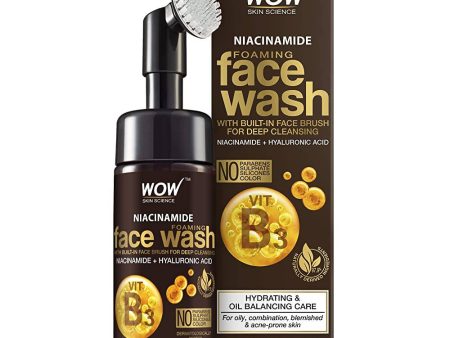 Wow Skin Science Niacinamide Foaming Face Wash With Built-In Brush For Discount