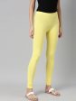 Souchii Yellow Solid Slim-Fit Churidar-Length Leggings Cheap