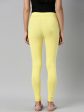 Souchii Yellow Solid Slim-Fit Churidar-Length Leggings Cheap