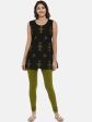 Souchii Olive Green Solid Slim-Fit Churidar-Length Leggings Online Hot Sale