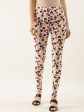 Souchii White & Pink Floral Printed Ankle-Length Leggings Fashion