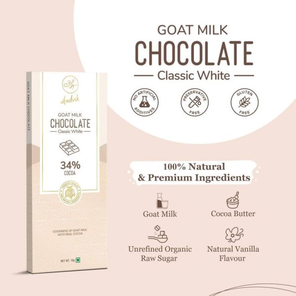 Aadvik Goat Milk Chocolate - Classic White on Sale