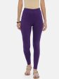 Souchii Violet Solid Slim-Fit Ankle-Length Leggings For Discount