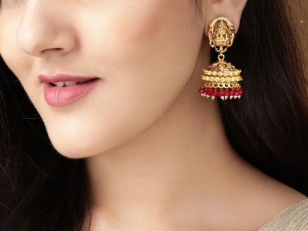 Rubans Gold-Plated Dome Shaped Jhumkas Earrings Online Hot Sale