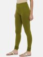 Souchii Olive Green Solid Slim-Fit Churidar-Length Leggings Online Hot Sale