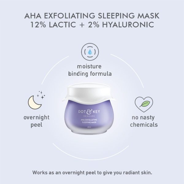 Dot & Key AHA Exfoliating Sleeping Face Mask With Lactic & Hyaluronic Acid Online