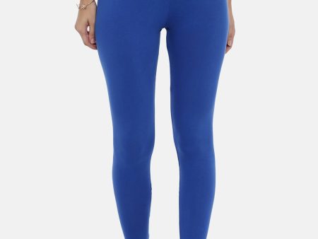 Souchii Navy Blue Solid Slim-Fit Ankle-Length Leggings Fashion