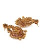 Rubans Gold-Toned & Green Gold-Plated Crescent Shaped Drop Earrings For Sale