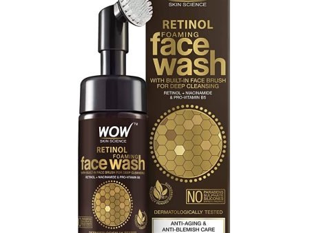 Wow Skin Science Retinol Foaming Face Wash With Built-In Brush For Discount