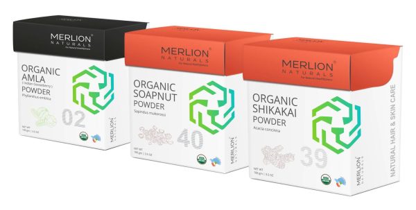 Merlion Naturals Amla Aritha and Shikakai Powder Combo on Sale