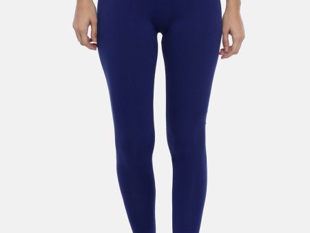 Souchii Women Navy Blue Solid Slim-Fit Ankle-Length Leggings Fashion