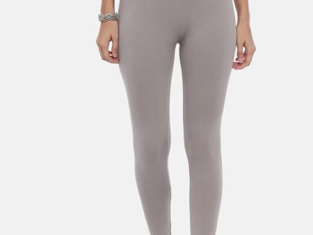 Souchii Women Grey Solid Slim-Fit Churidar-Length Leggings Online now